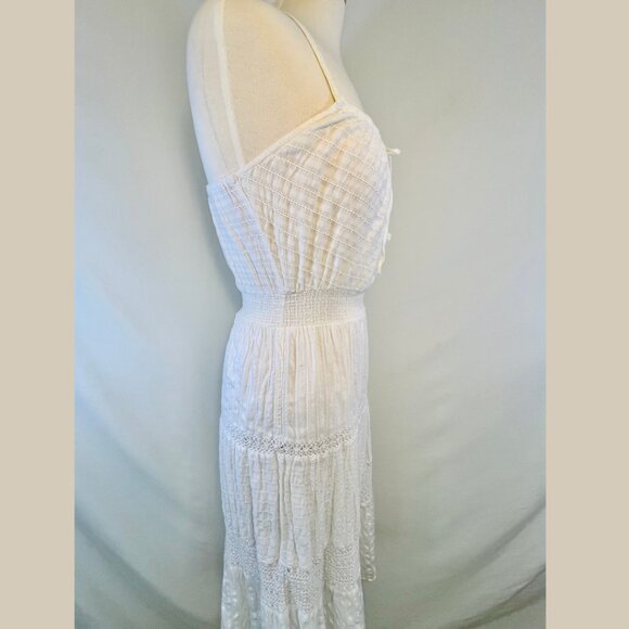 DKNY Jeans White Cotton Midi-Calf Length Sundress - Size M - Picture 3 of 15